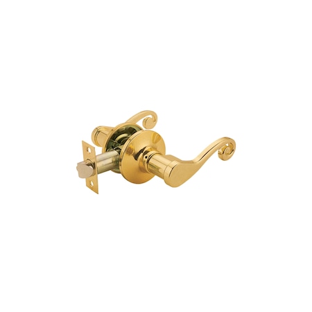 Premier Lock Decorative Passage Door Lever Lock Set, Polished Brass LEVP05